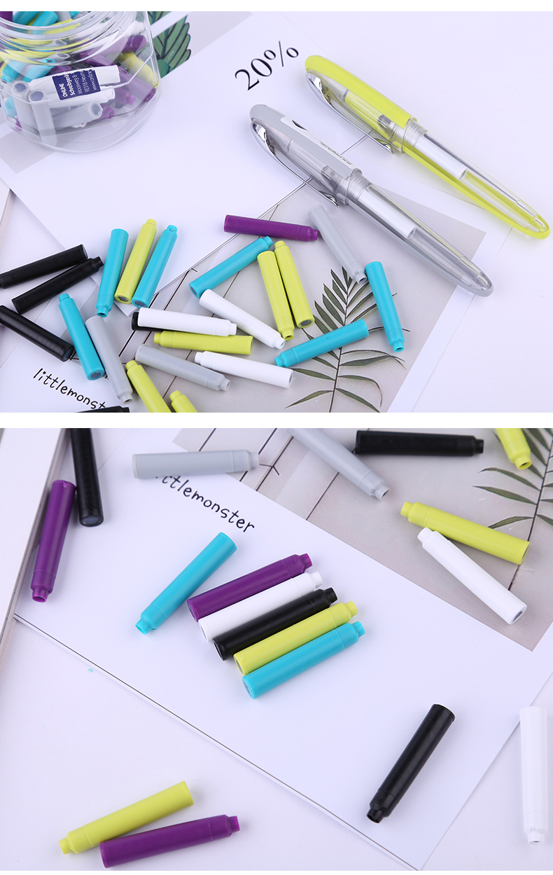 德国欧领(online) 钢笔墨囊两端适用5支装 长款 蓝色