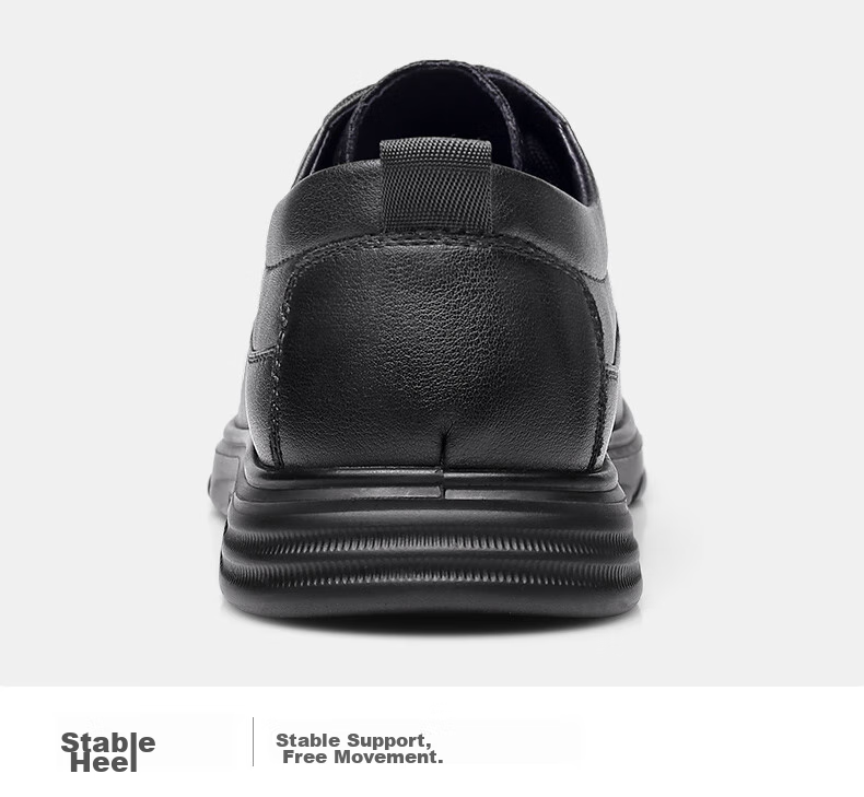 Qiangren Breathable Simple Business Leather Shoes, Soft Upper And Sole, Commuter Work Shoes for Men, JDA3512009, Black, Size 38 11