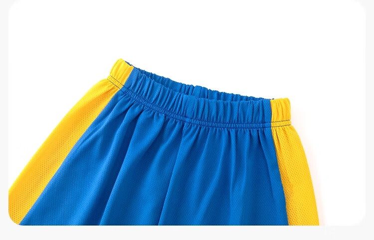 Dudujia Baby Quick-Dry T-Shirt Set, Summer Boys' Basketball Outfit, Stylish Children's Short-Sleeve Shorts Two-Piece Set, Blue, Size 100 13