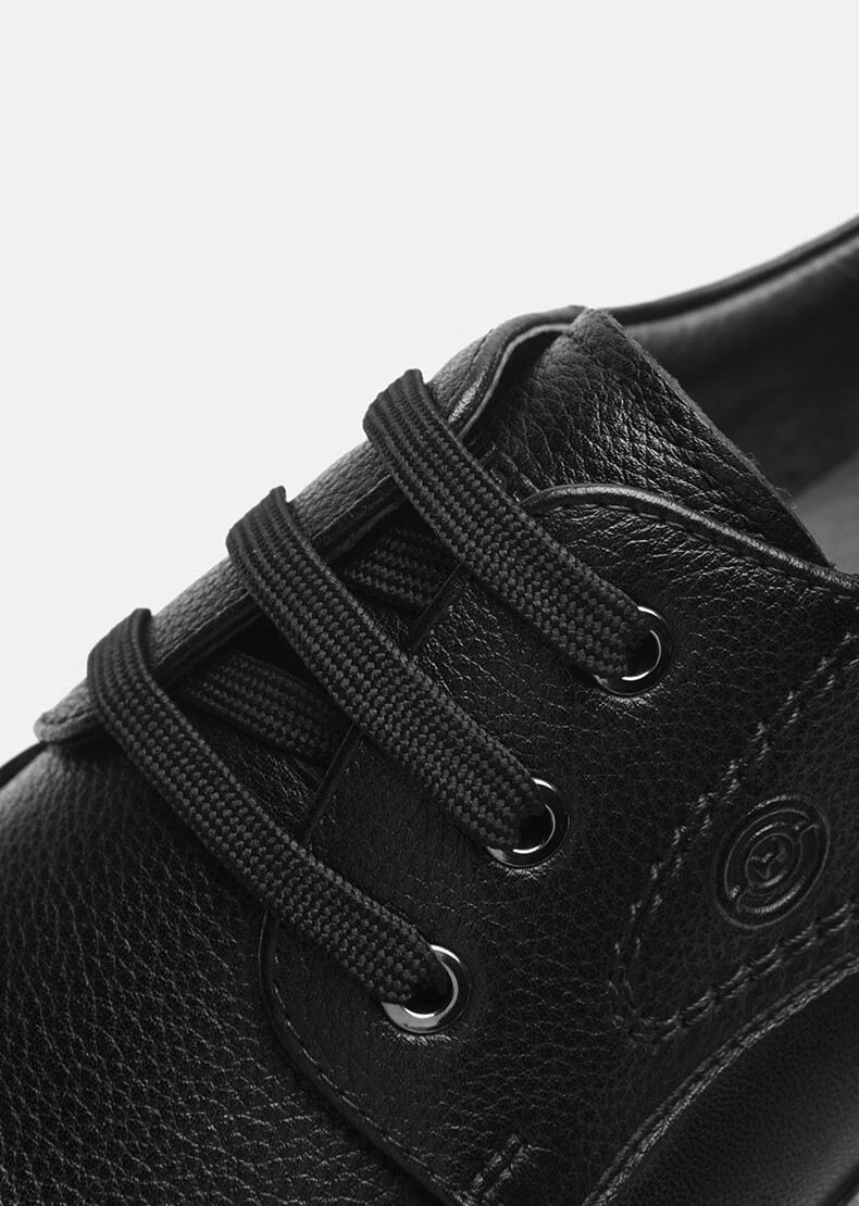 HLA Spring Men's First Layer Cowhide Leather Dress Business Casual Shoes 010A Black Size 43 15