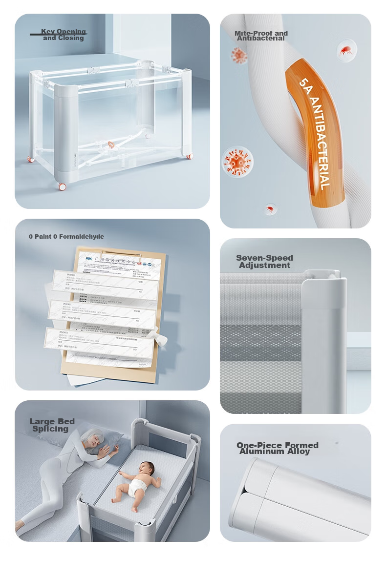 ABCMOKOO Hetu Crib, Newborn Sleep Pod, Foldable And Connectable, Large Bed, Portable, Movable Baby Bed - Deluxe Versio 3