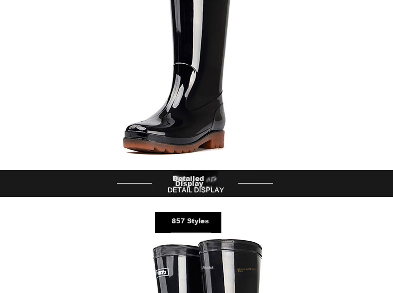 Warrior Men's Mid-High Rain Boots, Adult Waterproof Shoes, Kitchen Shoes, Rubber Boots, Overshoes, 8857 Black, Size 41 10