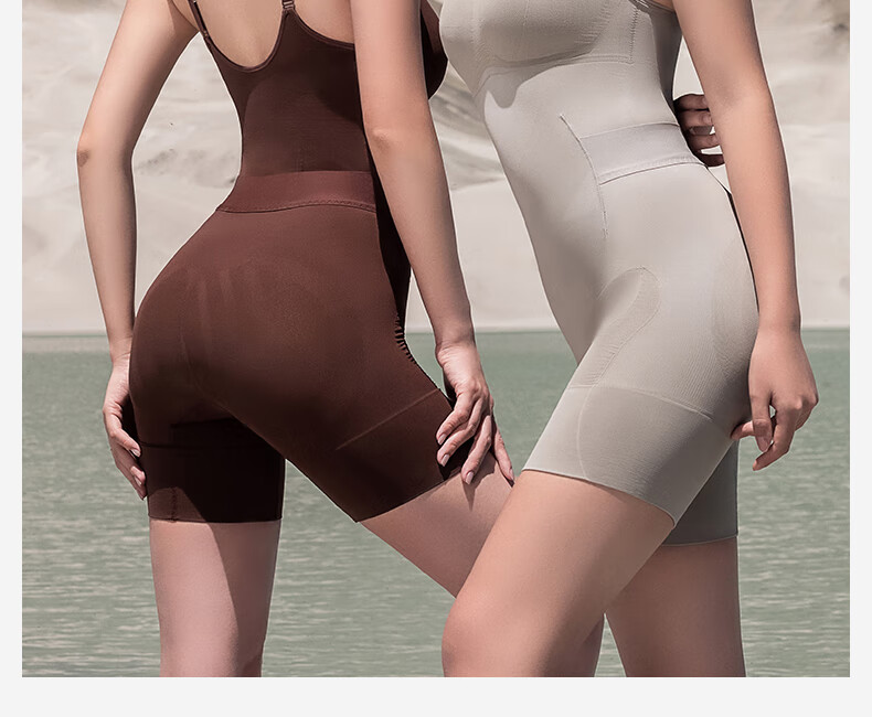 Quxianzhuyi [Song Xi Same Style] Black Chocolate Slimming Bodysuit Tummy Control Waist Cincher, Black [Thin Straps], Size M 8