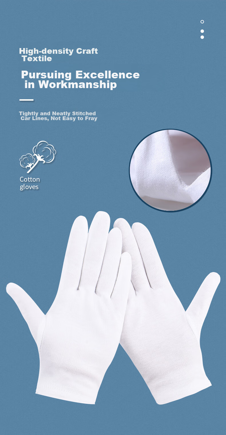 Maozheng Three-Layer White Gloves 2 Pairs, Winter Fleece-Lined Thickened Cold-Proof Warm Outdoor Work Protective Labor Safety Supplies 3