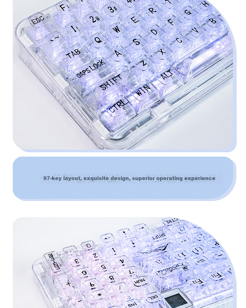 CoolKiller CK98ultra Wireless Bluetooth Tri-Mode Transparent Customizable Polar Bear Mechanical Keyboard Hot-Swappable High-Performance Gaming E-Sports Office Home 4