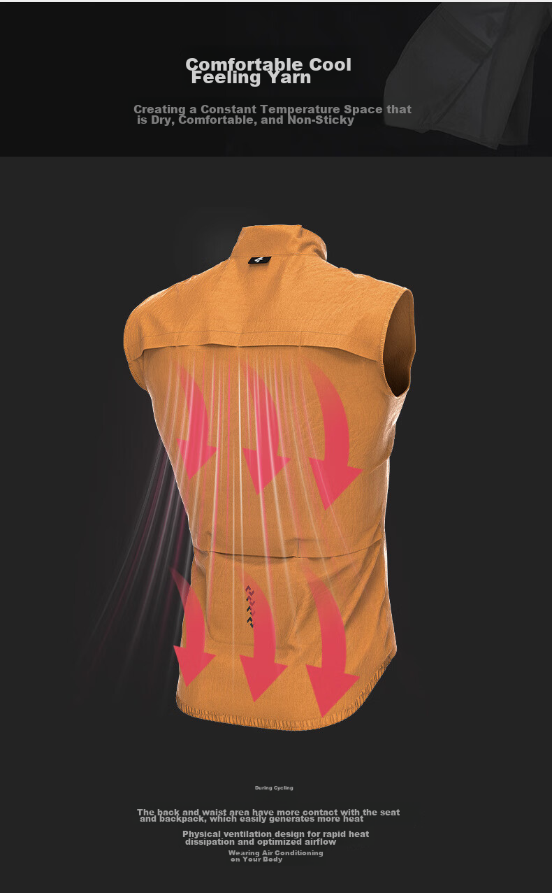 LAMEDA Windproof Cycling Vest with Storage, Road Bike Gear, Quick-Dry Cycling Jersey for Men And Women, Casual Color, Size L 3