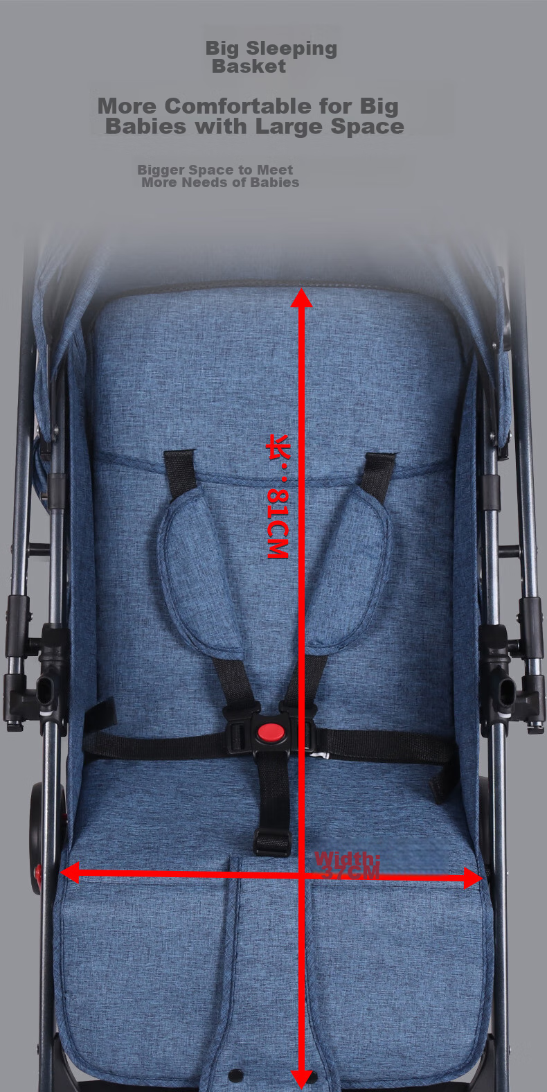 ANGI BABY Stroller: Reclining, Foldable, Shock-Absorbing, Reversible Umbrella Stroller with One-Click Folding And All-Wheel Drive for Toddlers 14