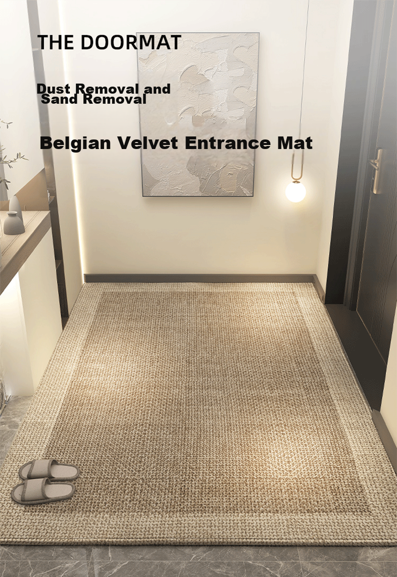 Qimian Entrance Mat, Simple Solid Color Non-Slip Dirt-Resistant Foyer Doormat, Sandalwood, 80*120cm 1