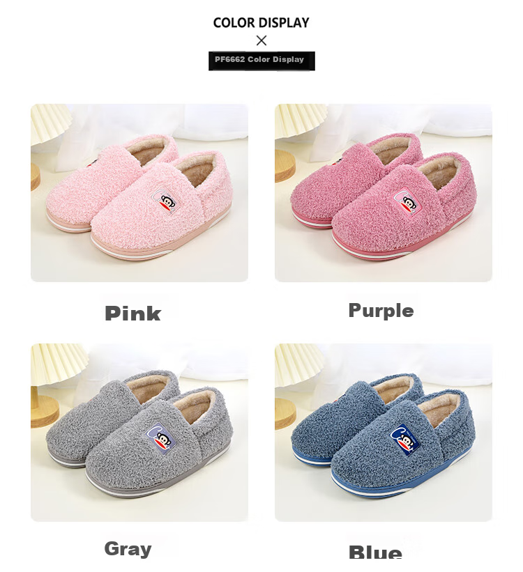 Paul Frank Cotton Slippers for Men, Couples' Fashionable Simple Thick-Soled Home Warm Winter Slippers PF6661 6
