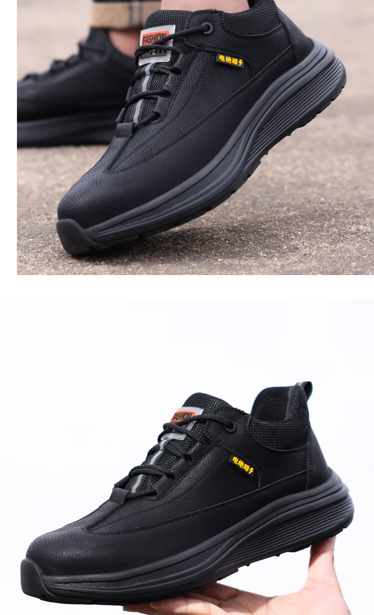 Jingtu Safety Shoes for Men, Summer Breathable Steel Toe Cap Puncture-Resistant Wear-Resistant Comfortable Work Boots F003 Size 45 2