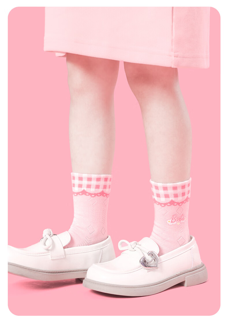 Barbie Children's Socks, Girls' Mid-Calf Cotton Socks for Spring And Autumn, Cute Long Socks for School-Age Girls 17