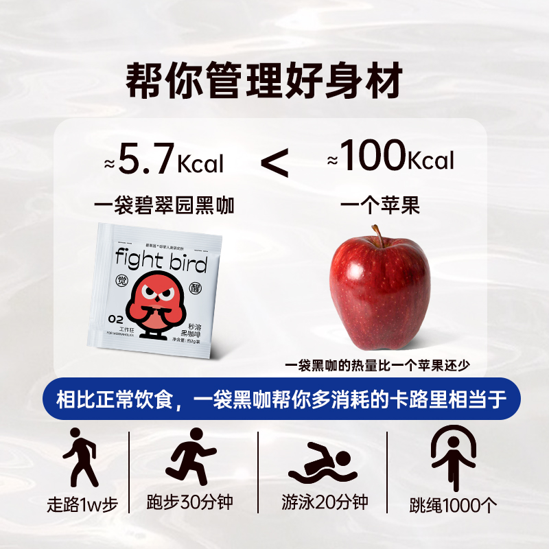 碧翠园 黑咖啡粉冻干速溶咖啡0脂肪研磨无蔗糖添加咖啡深度烘焙10包*1盒