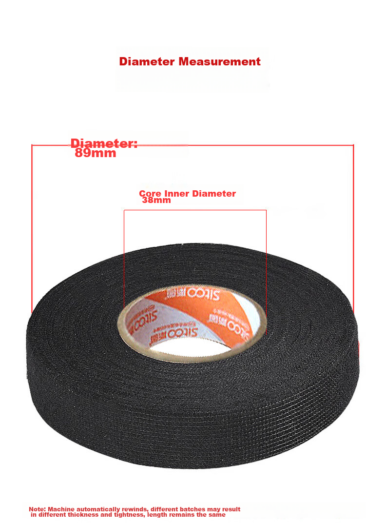 Sitoo Electrical Tape for Car Wiring Harness, Heat-Resistant Engine Wrap, Noise Reduction Insulation Tape, Black Tape to Eliminate Car Body Vibration, 2 Rolls, 19mm Wide * 15m Long 8