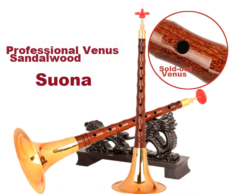 HongYiFengMing Professional Dizi Instrument, Golden Sandalwood, D Key, Complete Set for Beginners, Adult Choice, Folk Trumpet Bowl 1