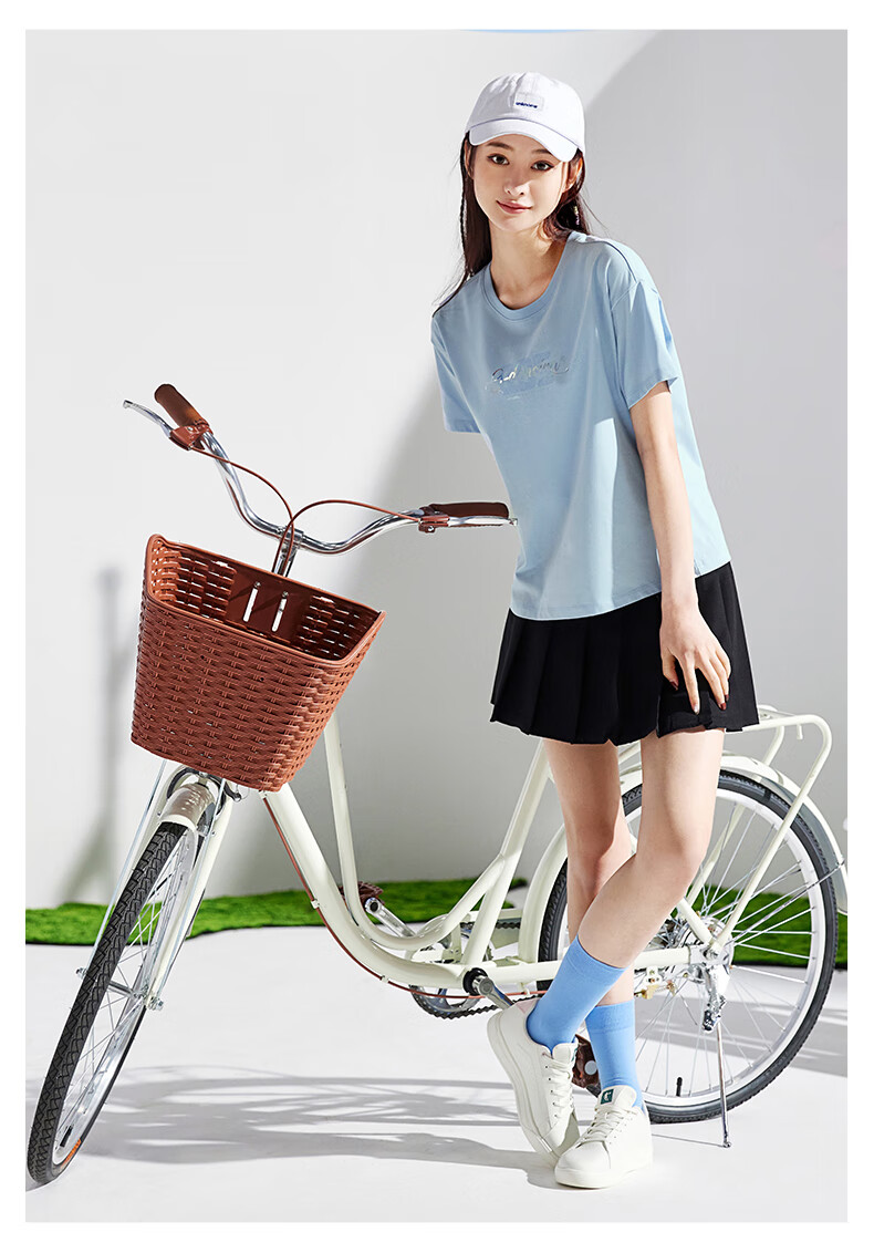 QIAODAN Women's Short-Sleeve T-Shirt, Breathable Summer Round Neck Cotton Sports Casual Tee Top for Wome 11