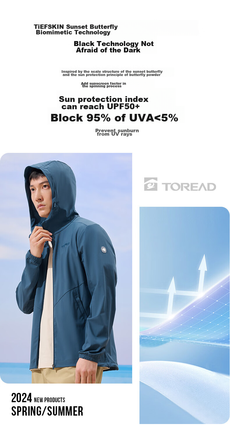 TOREAD Ice Silk Knit Sun Protection Shirt for Men, Spring And Summer UV Protection UPF50+, Skin-Friendly, Elastic, Breathable, Cool-Feeling Sun Protection Clothing 5
