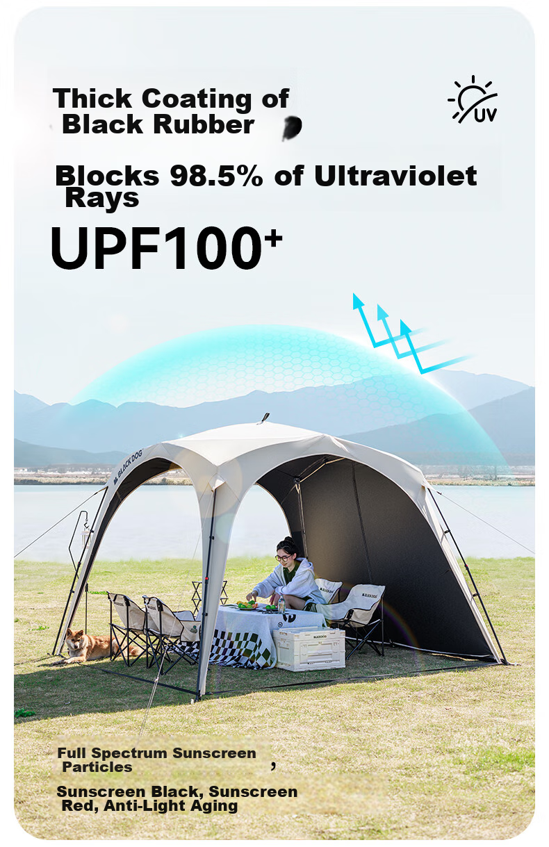Black Dog Automatic Dome Canopy Quick-Open Outdoor Camping Self-Standing No Setup Blackout Tarp (Zipper Version) 8