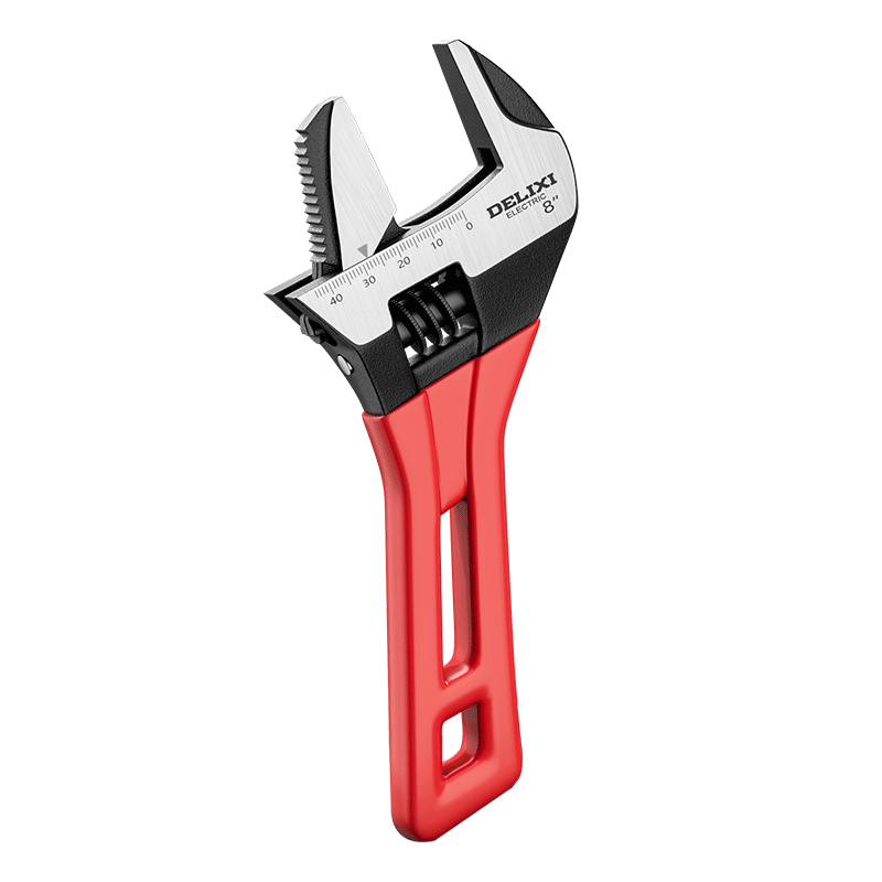 DELIXI ELECTRIC Adjustable Wrench, Multi-Functional Wide-Opening Spanner, Plumbing Pipe Fitting, Bathroom Small Wrench, Dual-Use Pipe Wrench, 8 Inches