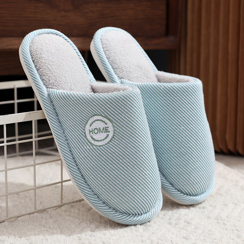 GUOLUOFEI Spring And Summer All-Season Men's Indoor Home Slippers, Women's Indoor Floor Slippers, Blue, Size 38-39