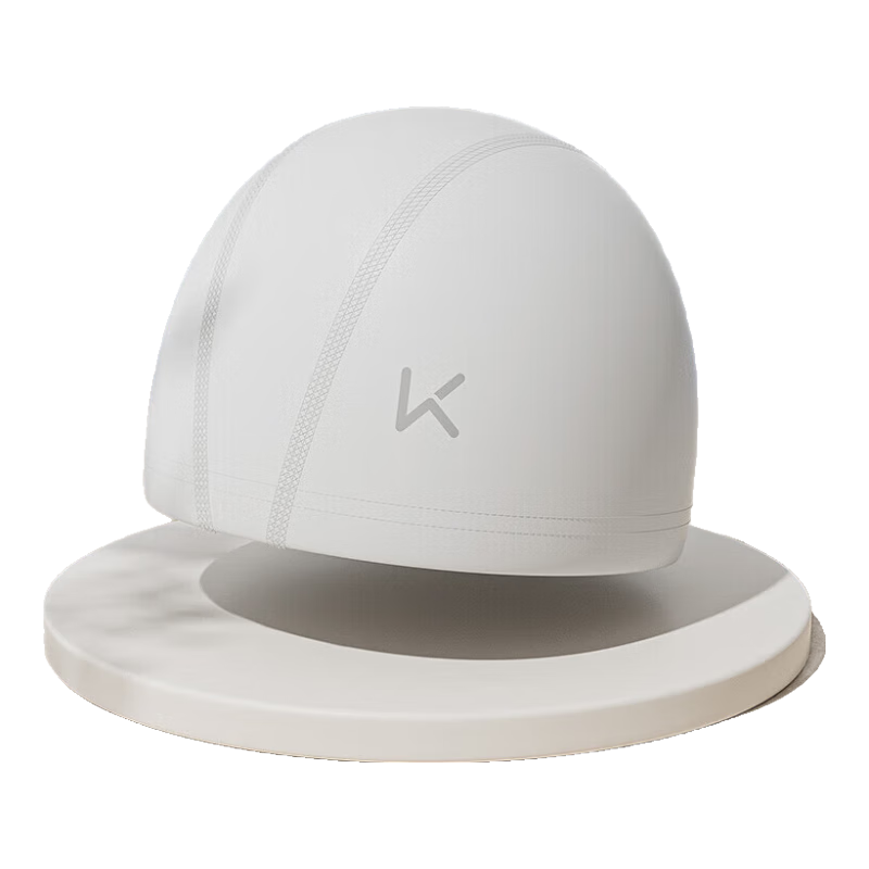 Keep Swimming Cap for Men And Women, PU Coated Waterproof Comfortable Non-Binding Adult Long Hair Ear Protection Large Size Swim Cap, White