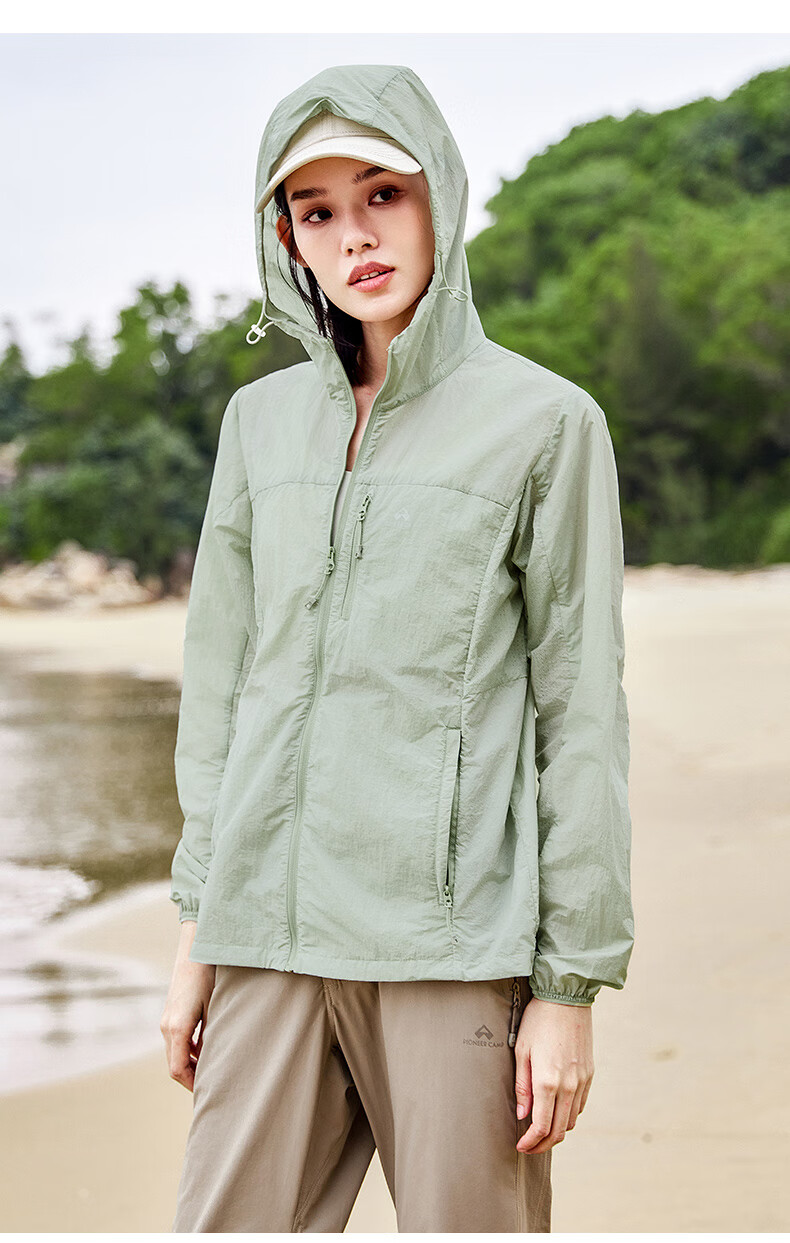 Pioneer Camp Fengdie Sun Protection Jacket for Women, Summer Lightweight Outer Layer, Breathable Outdoor Original Yarn Sun Protection Clothing, UV-Resistant Skin Coat 21