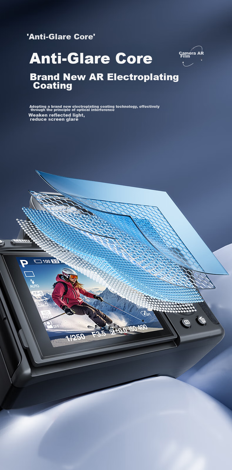 Llano Compatible AR Film for Sony A7R5, Camera Screen Protector, Anti-Reflective, High-Definition, Enhanced Transparency, Mirrorless Camera Accessory 5