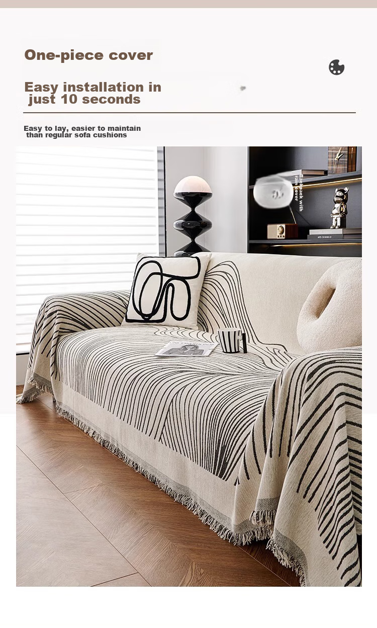 AVIVI Sofa Cover, Full Coverage for All Seasons, Autumn And Winter, Non-Slip Sofa Slipcover, Protective Pad, Cover Cloth, 180*420 Cm, Dotted Patter 7