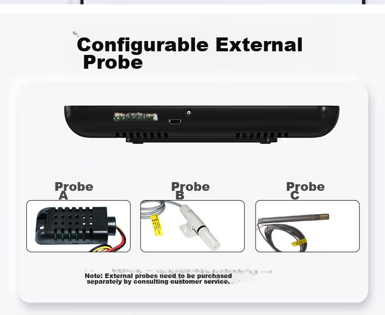 DELIXI ELECTRIC Industrial High-Precision Temperature And Humidity Meter Wall-Mounted External Probe Ultra-Warm Alarm Display Large Screen Home Use 7
