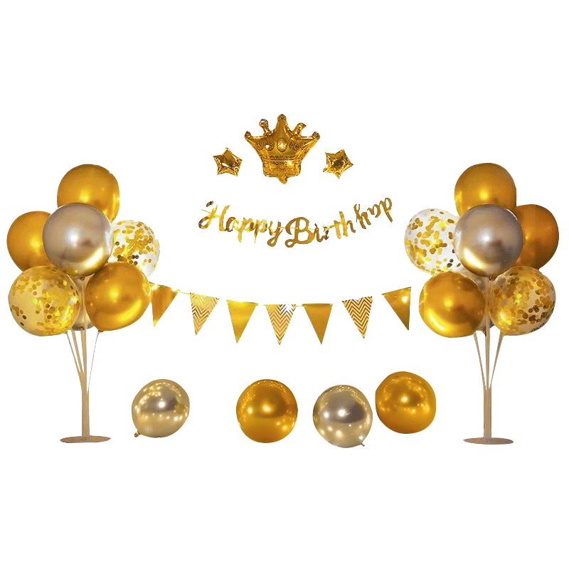 Duomeiyi Birthday Scene Decoration Balloons for Adults And Children, Boys And Girls, First Birthday Celebration Table Decorations, Golden Years