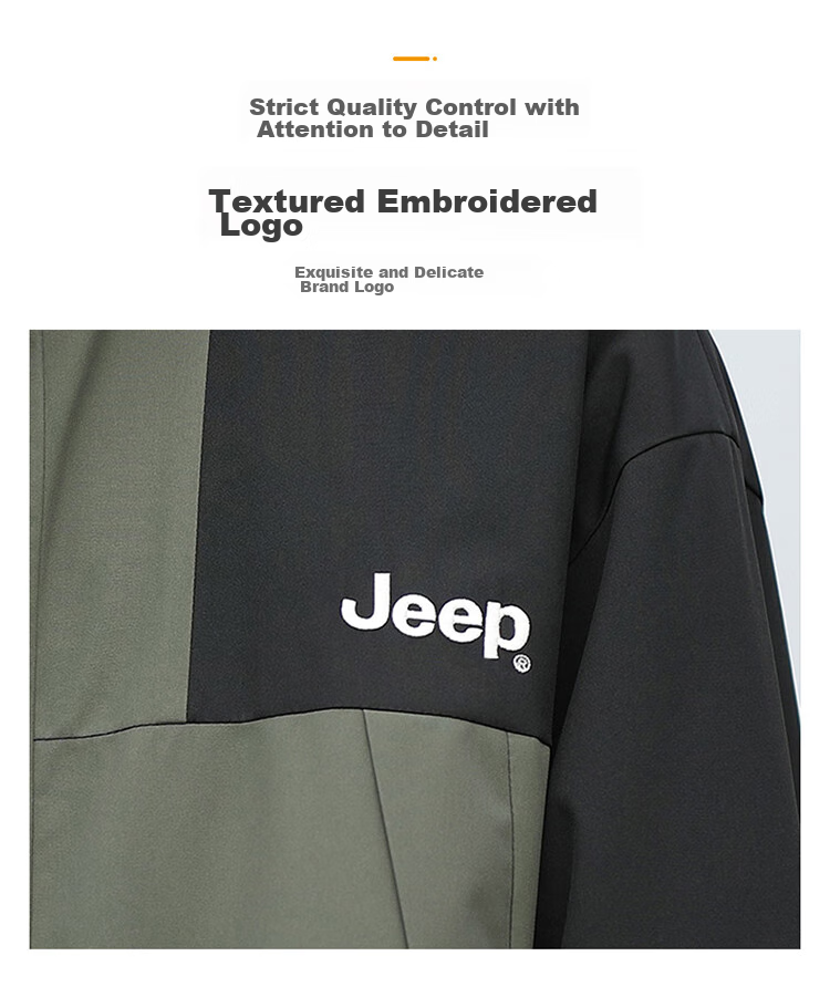JEEP Men's Jacket, Spring And Autumn Casual Workwear, Loose-Fitting Windbreaker for Couples, Dark Green, Size L 10