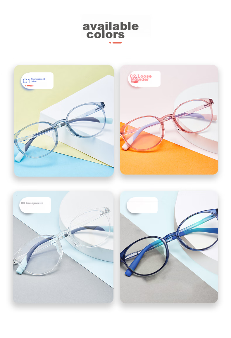 Yanjingbang Anti-Blue Light Radiation Children's Eyeglass Frames, Lightweight Comfortable Non-Prescription Glasses YJB9005 10