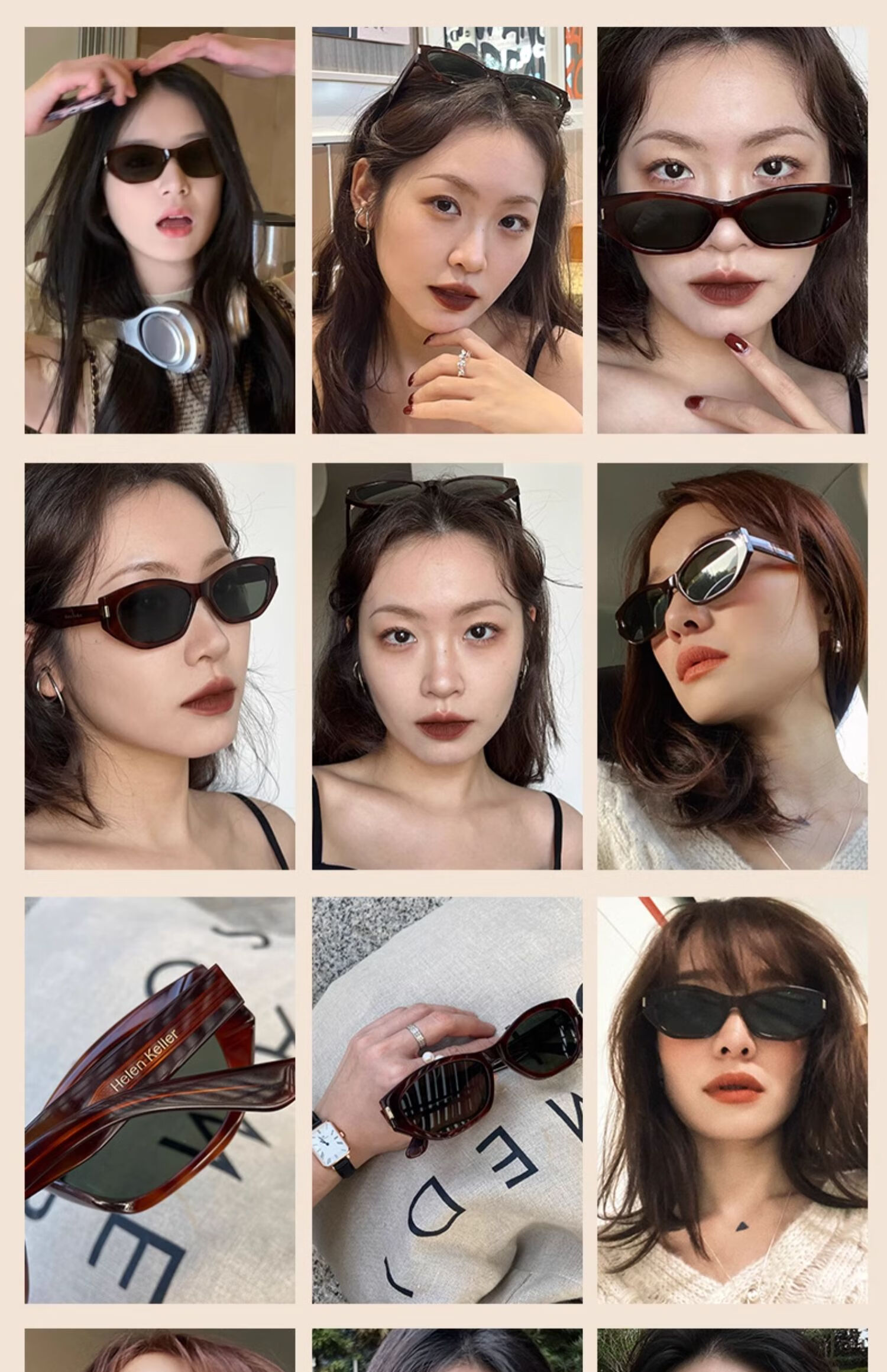 HELEN KELLER Sunglasses for Men And Women, New Style UV Protection Polarized Sunglasses for Driving, Outdoor Sun Protection, High-End Cat-Eye Sunglasses 4