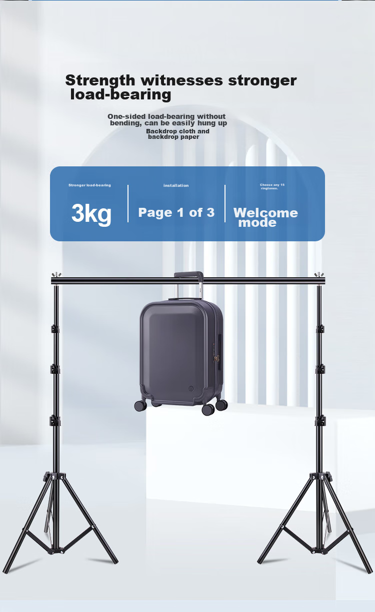 LATZZ 2.7*3 Meter Live Streaming Photography Backdrop Stand, Green Screen Stand, Green Screen Cloth, Chroma Key Photo Background Cloth Stand, Portrait ID Photo Shooting, Thickened Portable Telescopic Gantry Background Stand 7