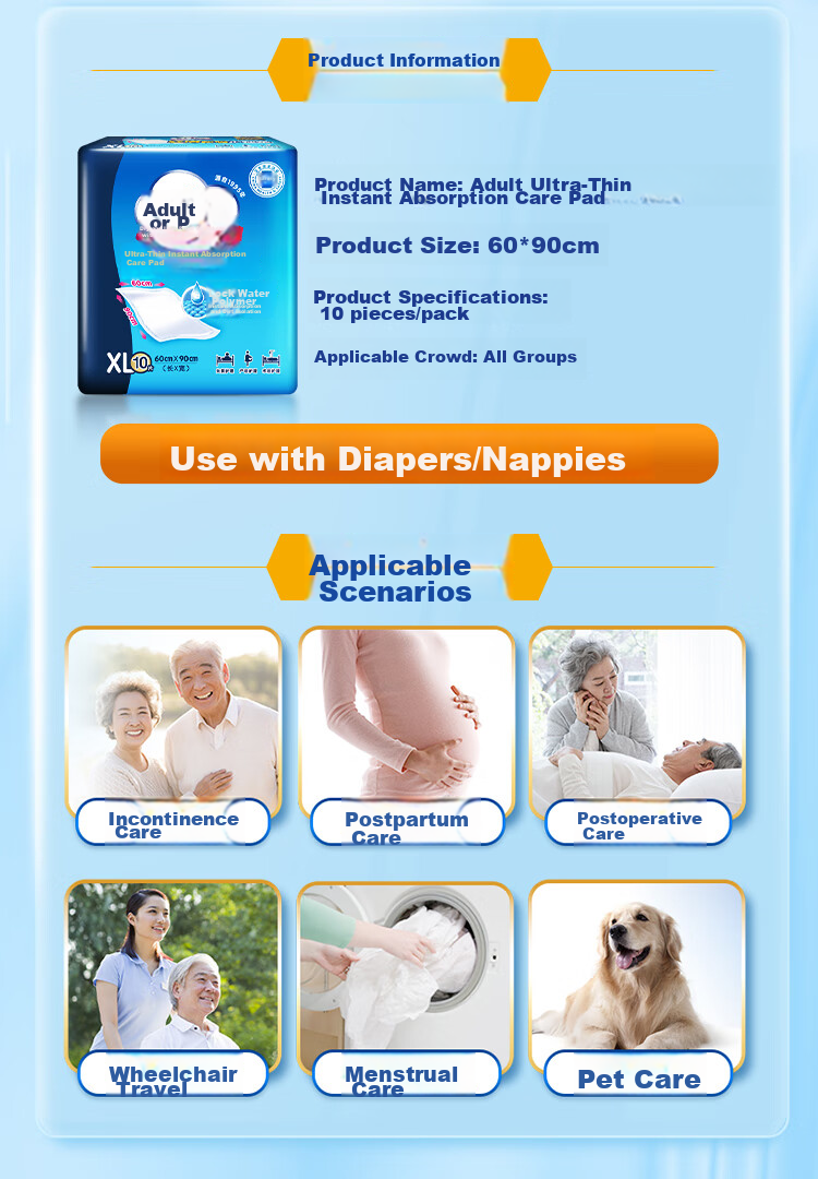 Dr.P Lightweight Nursing Pad XL 10 Pieces (Size: 60cm*90cm), Baby Postpartum Mattress, Elderly Incontinence Pad 4
