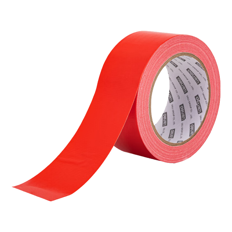 Deli Strong Adhesive Tape, Windproof High-Adhesion Wear-Resistant Waterproof Tape, 48mm*20m*230μm, Carpet Fixing Pipe Repair Sealing, Red 1 Roll, 52002