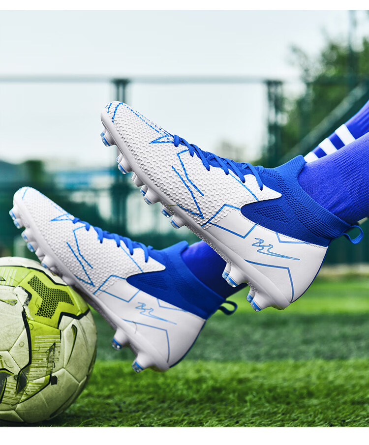 Shuangxingbate Soccer Shoes, High-Top Breathable Artificial Turf Long Studs FG Adult Training Shoes for Men, Wear-Resistant Youth Competition Soccer Cleats 3