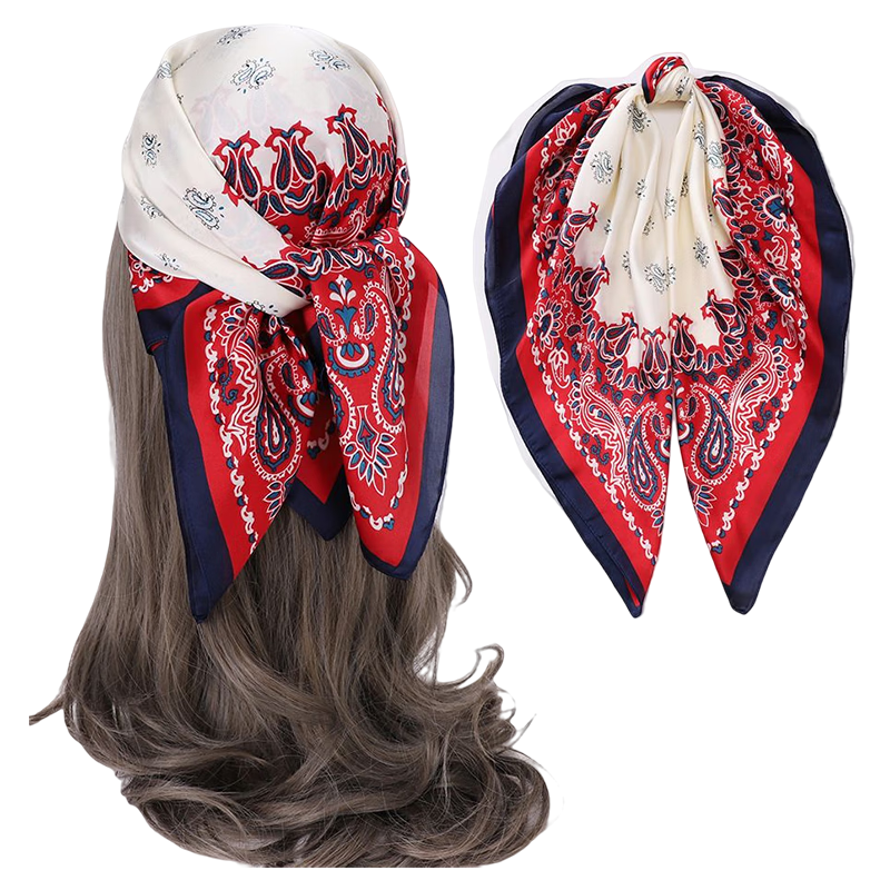 GLO-STORY Silk Scarf for Women, Mid-Autumn Festival Gift, Fashionable And Elegant Small Square Scarf, 70cm Versatile Elegant Decorative Neck Scarf, Gift Box Set