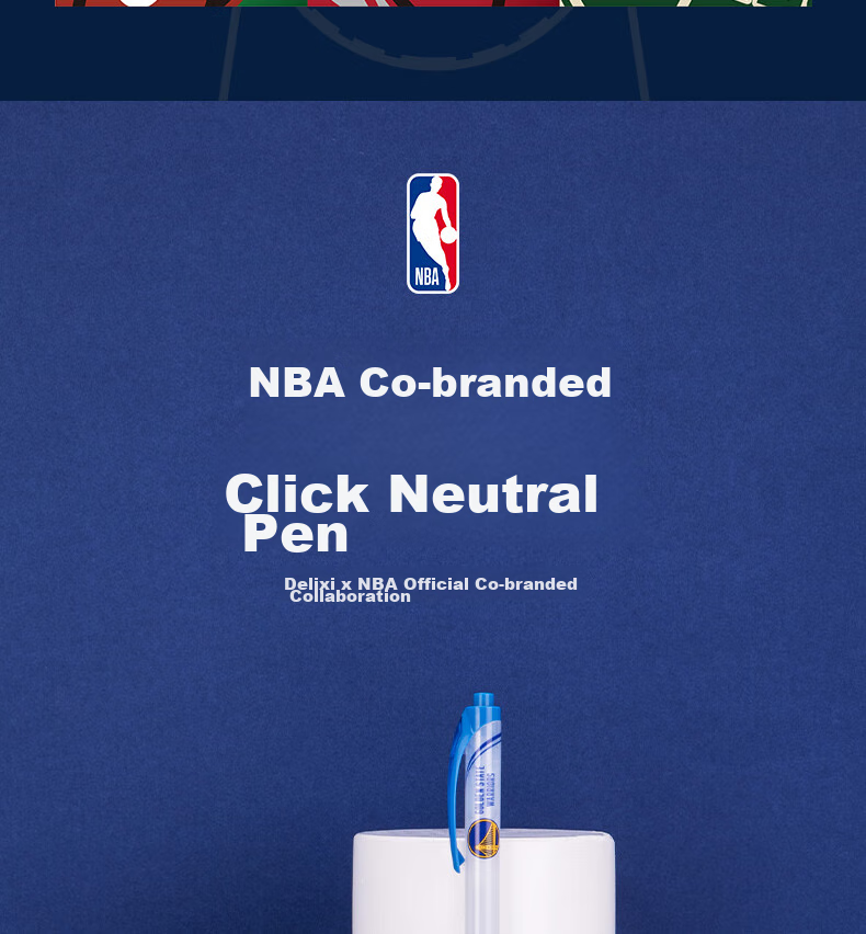 Deli [Best-Selling Product] NBA Quick-Drying Retractable Student Gel Pen, 0.5mm ST Tip, Black, 12 Pcs, SA292 3