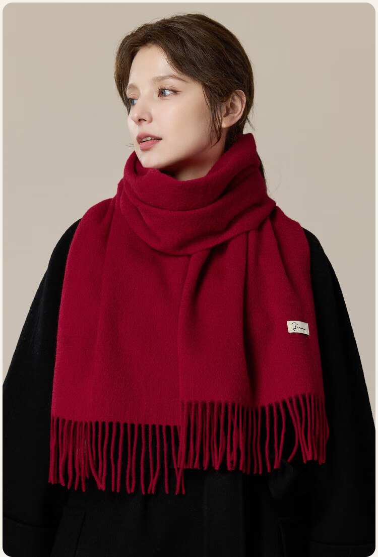JIUMU Pure Wool Scarf for Women, Autumn And Winter Neck Warmer, Ladies' Warm Shawl, Gift for Women, Gift for Mom, Mid-Autumn Festival Birthday Present 15