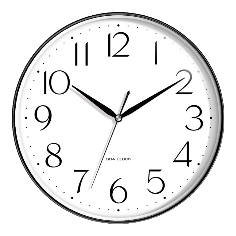 BBA Wall Clock, Home Living Room Clock, Wall-Mounted Office Exam Room High School Entrance Exam Quartz Watch, 35cm Black