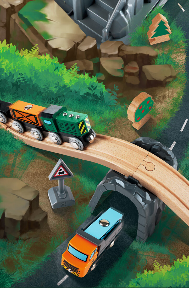 Hape Boys' Track Toy, DIY Assembly Train Track with Luminous Dinosaur Set, Gift for Boys Aged 3+, E3795 12