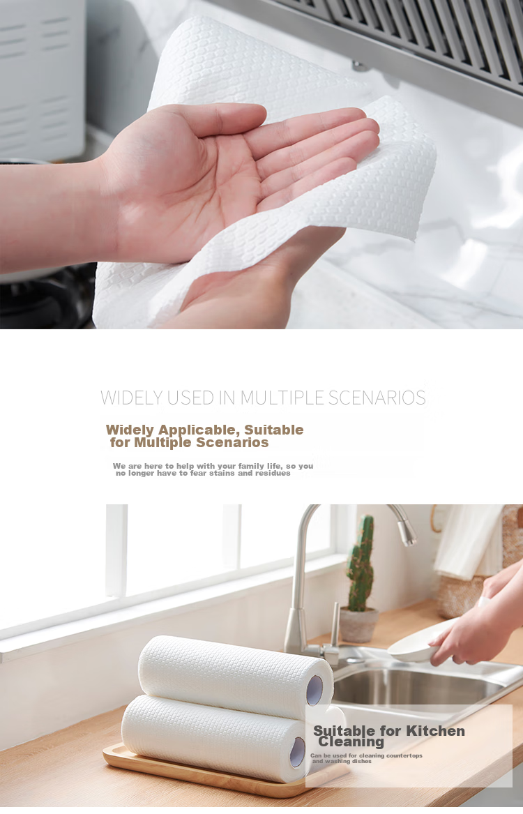 Miaoran Extra Large Roll 30 Sheets 25*25*40 Sheets 10A Antibacterial Dishcloth Kitchen Cleaning Cloth Scrubbing Cloth 10