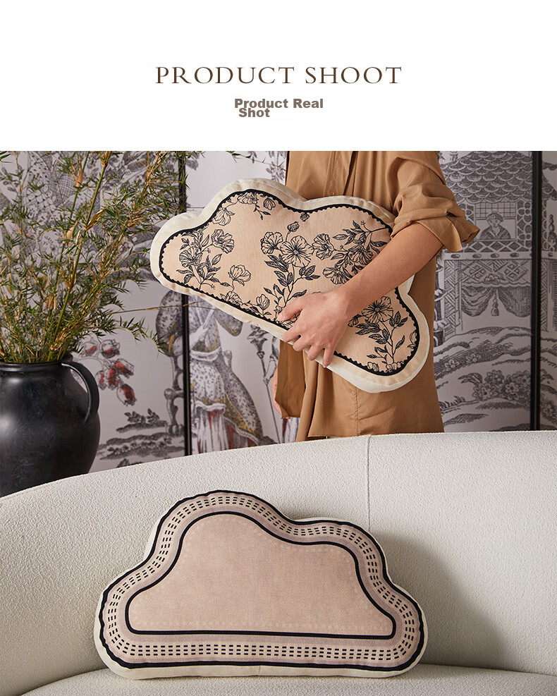Fanyejia Dopamine Embroidered Pillow, Living Room Cushion, Bedside Backrest, Office And Car Seat Pillow, Sofa Lumbar Support with Pillow Core 7