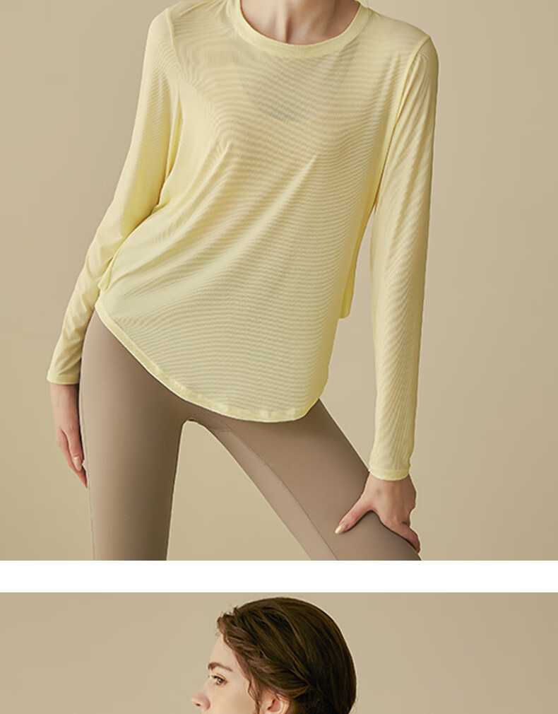 XUEXIMAN Yoga Wear for Women, Loose-Fitting Breathable Sports Top, Running Quick-Dry Training Long-Sleeve T-Shirt, Fitness Clothing, Autumn And Winter Outerwear 16