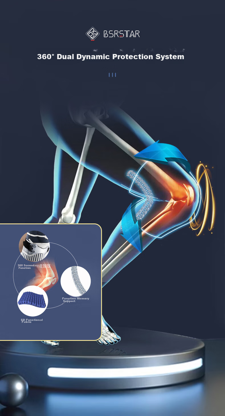 Bestray 5D Knee Brace for Sports Meniscus Injury And Fluid Retention, Professional Basketball Knee Support for Me 4