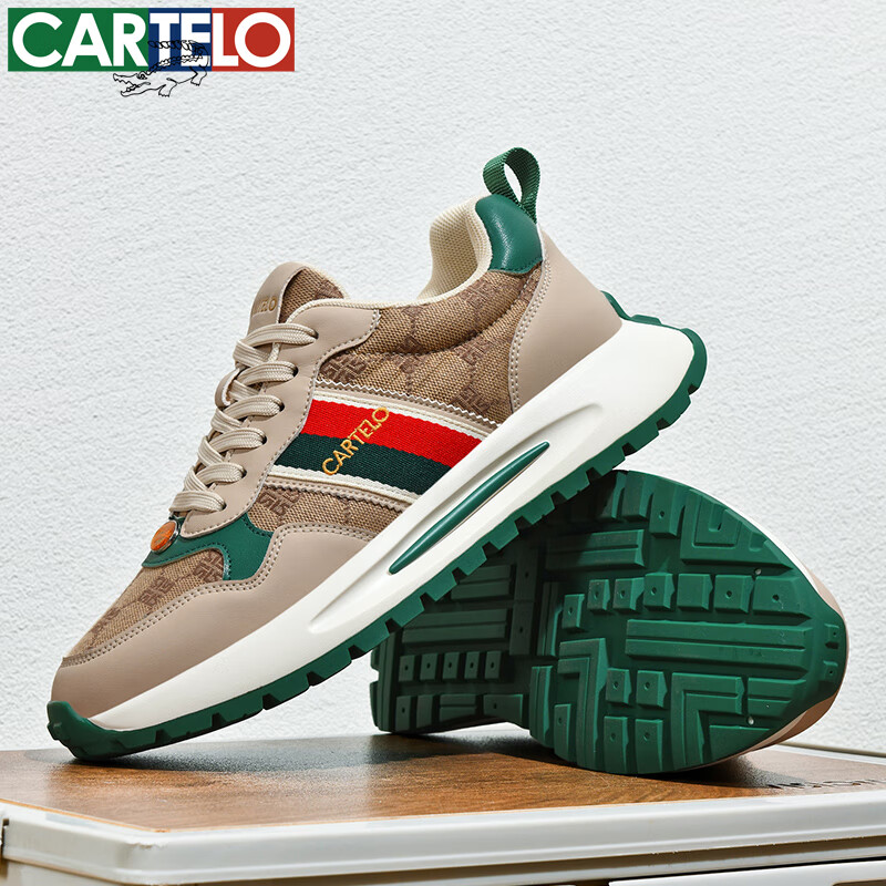 CARTELO Men's Casual Sports Sneakers, Autumn And Winter New Classic Retro Versatile Dirty Shoes, Outdoor Hiking Jogging New Style