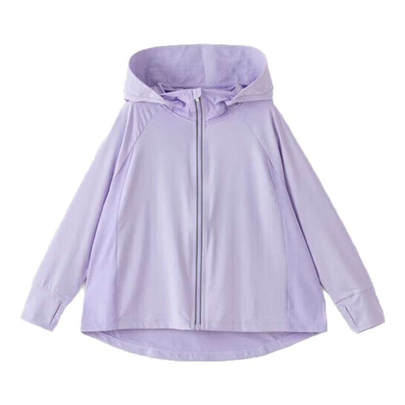 NUBIWU Children's Sun Protection Clothing, UPF50+, Lightweight And Breathable Skin Coat, Girls' Hooded Thin Jacket, for Older Children, Air Conditioning Shirt