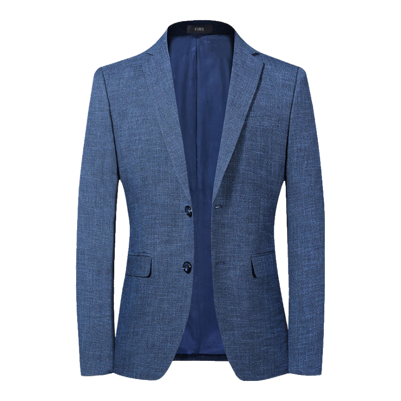FIRS Men's Autumn Business Stretch Blazer Casual Single Suit Jacket Formal Workwear Wedding Suit 2036 Blue Size 180