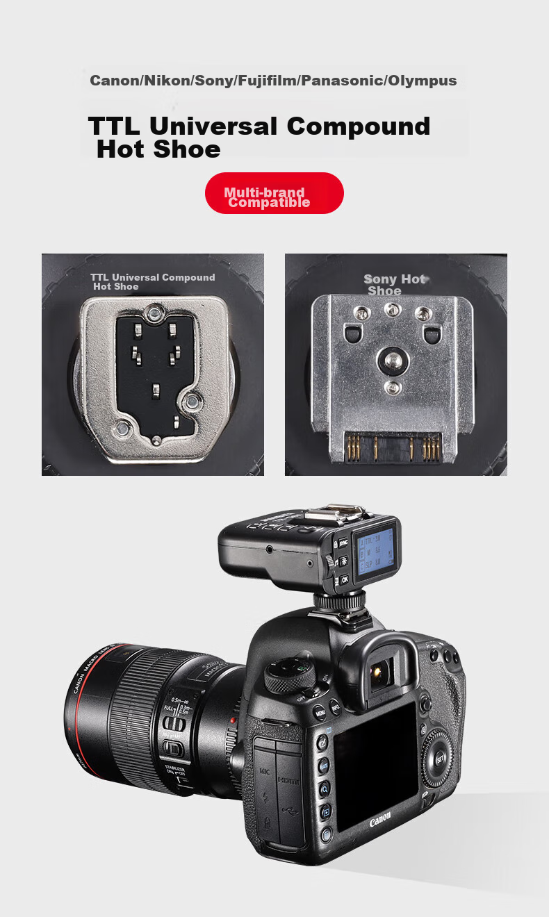 JINBEI General-Purpose Composite Hot Shoe TTL High-Speed Flash Trigger TR-Q6II Generation, Photography Light Studio Flash Synchronization Trigger, TR-Q6II (Sony Version) 3