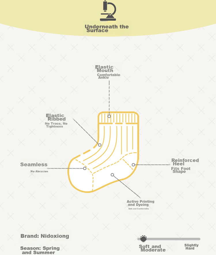 Niduoxiong Children's Socks, Summer Baby Mesh Socks, Loose-Top Thin Cotton Socks for Boys, Newborn Socks for Kids 2